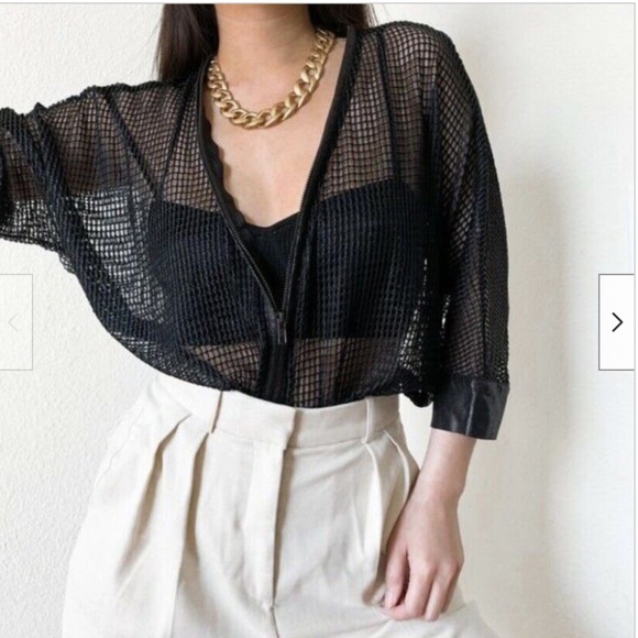 Mona Leah Couture Paris Black Mesh Jacket NWT - Picture 1 of 10